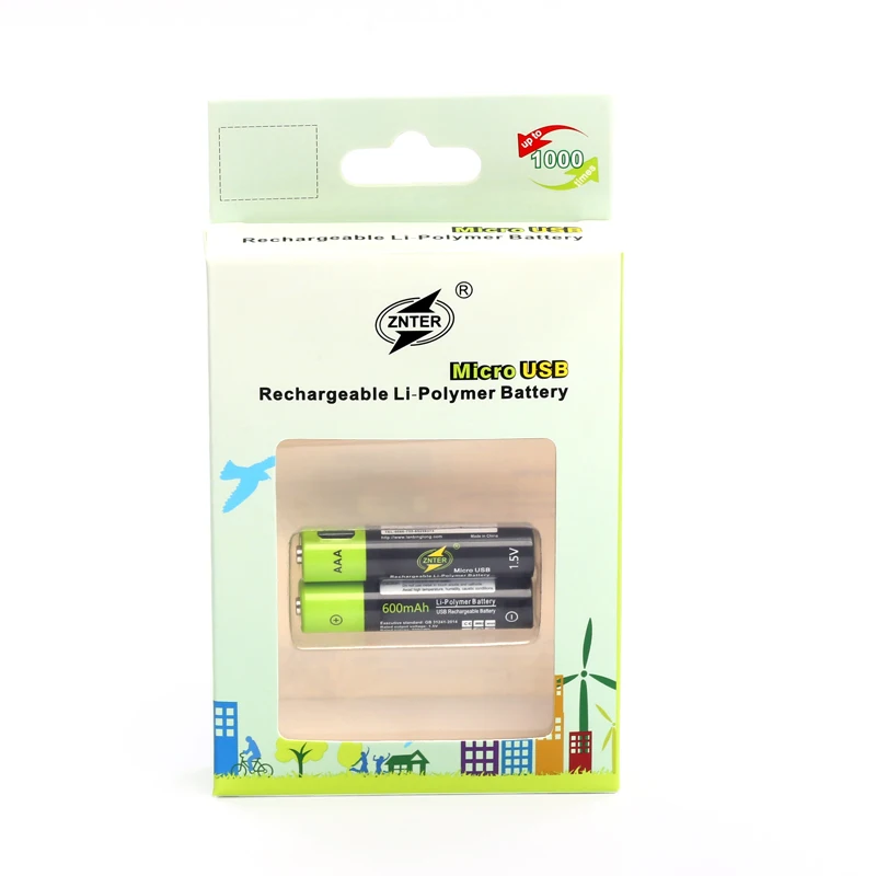 ZNTER 1.5V AAA 600mah Rechargeable Battery USB Rechargeable Lithium Polymer Battery Quick Charging by Micro USB Cable
ZNTER 1.5V AAA 600mah Rechargeable Battery USB Rechargeable Lithium Polymer Battery Quick Charging by Micro USB Cable