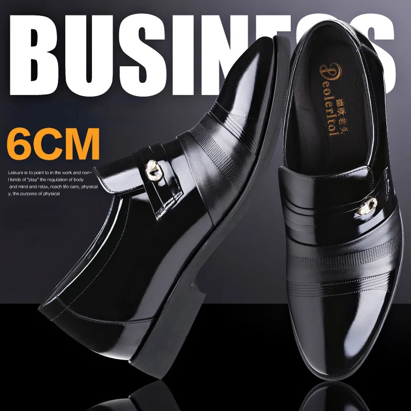 Classic shock absorption breathable wear shoes leather business dress men's shoes and pointed inside increased leather shoes men
Classic shock absorption breathable wear shoes leather business dress men's shoes and pointed inside increased leather shoes men