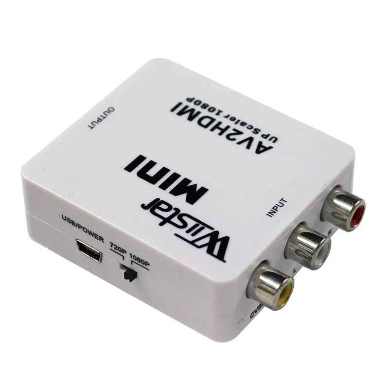 Wiistar Бесплатная доставка преобразователь RCA AV в HDMI Мини Композитный CVBS AV2HDMI