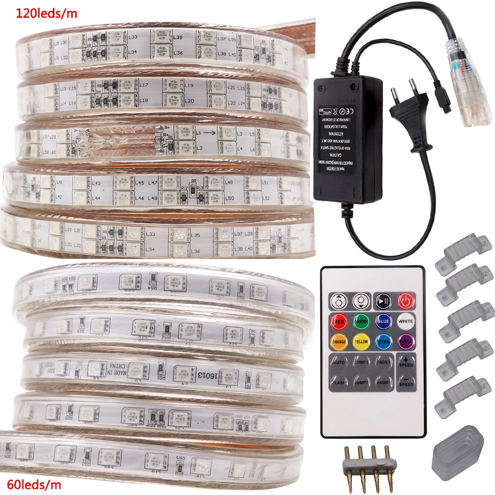 220V LED Tape Light 5050 120V IP67 Waterproof Outdoor Tira Flexible Ribbon RGB Neon Flex Adapter Plug kit 1m 3m 5m 10m 15m
220V LED Tape Light 5050 120V IP67 Waterproof Outdoor Tira Flexible Ribbon RGB Neon Flex Adapter Plug kit 1m 3m 5m 10m 15m