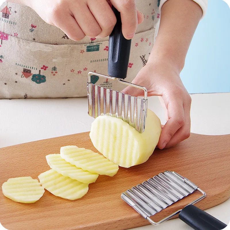Stainless Steel Potato Wavy Cutter French Fries Potatoes Chips Knife Vegetable Fruit Carrot Slicer Kitchen Tools
Stainless Steel Potato Wavy Cutter French Fries Potatoes Chips Knife Vegetable Fruit Carrot Slicer Kitchen Tools