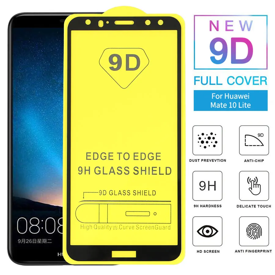 Полный Клей закаленное стекло для Huawei Mate 10 20 P30 Lite Nova 2i 4 Honor View 8X P Smart Plus защита