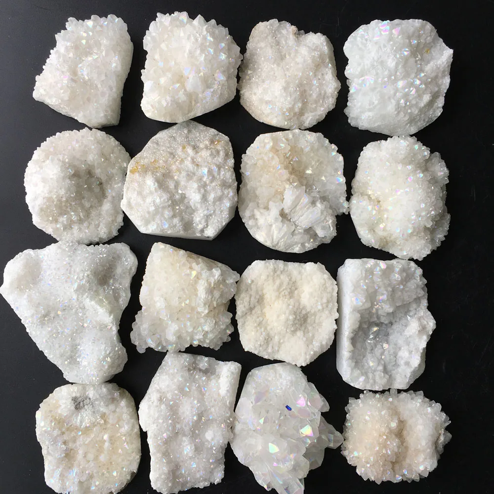 895g 16pcs Angel White Aura Quartz Crystal Titanium Bismuth Silicon Cluster Rainbow
895g 16pcs Angel White Aura Quartz Crystal Titanium Bismuth Silicon Cluster Rainbow
