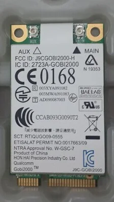 S New Original Hon Hai Qualcomm Gobi2000 UN2420 HSPA 3G Mini PCIe WWAN Card For Hp SPS:531993-001
S New Original Hon Hai Qualcomm Gobi2000 UN2420 HSPA 3G Mini PCIe WWAN Card For Hp SPS:531993-001