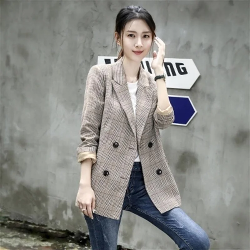 Women Plaid Blazers Jackets Suit Ladies Long Sleeve Work Wear Blazer Casual Female Work Coat women Blazers
Women Plaid Blazers Jackets Suit Ladies Long Sleeve Work Wear Blazer Casual Female Work Coat women Blazers