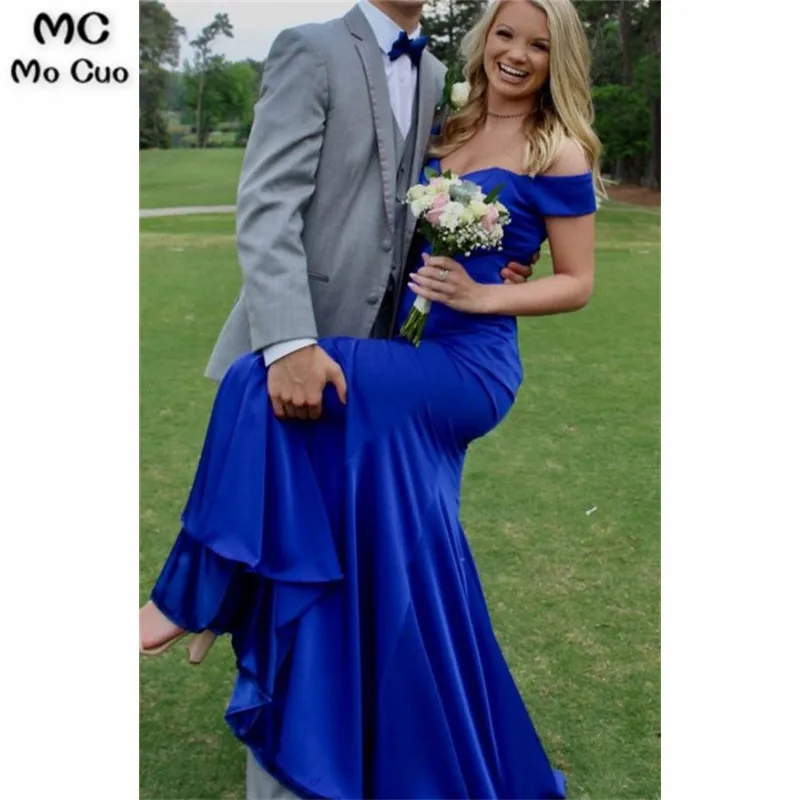 Royer Blue Mermaid Evening Dresses Off Shoulder Prom Dresses Long Deep V-Neck Elastic Satin Evening Dress for women
Royer Blue Mermaid Evening Dresses Off Shoulder Prom Dresses Long Deep V-Neck Elastic Satin Evening Dress for women