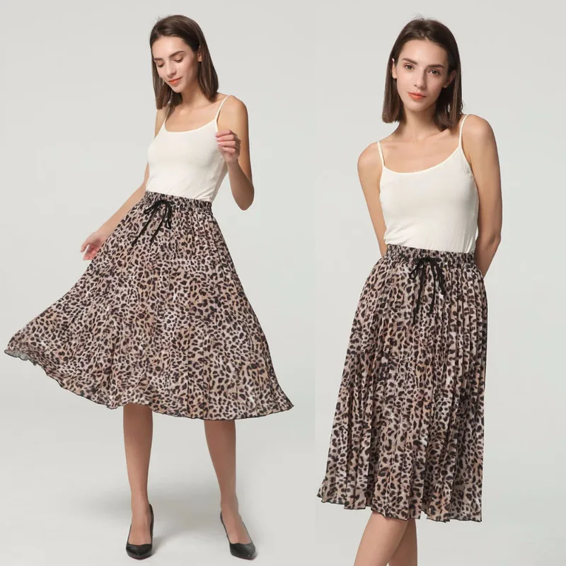 Фото 2019 Новая женская юбка для девочек модная повседневная леопардовая печать