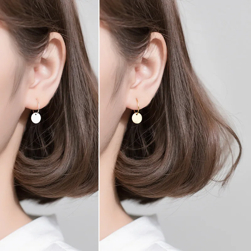 Изысканные серебряные круглые серьги-кольца для женщин девочек крошечные 925