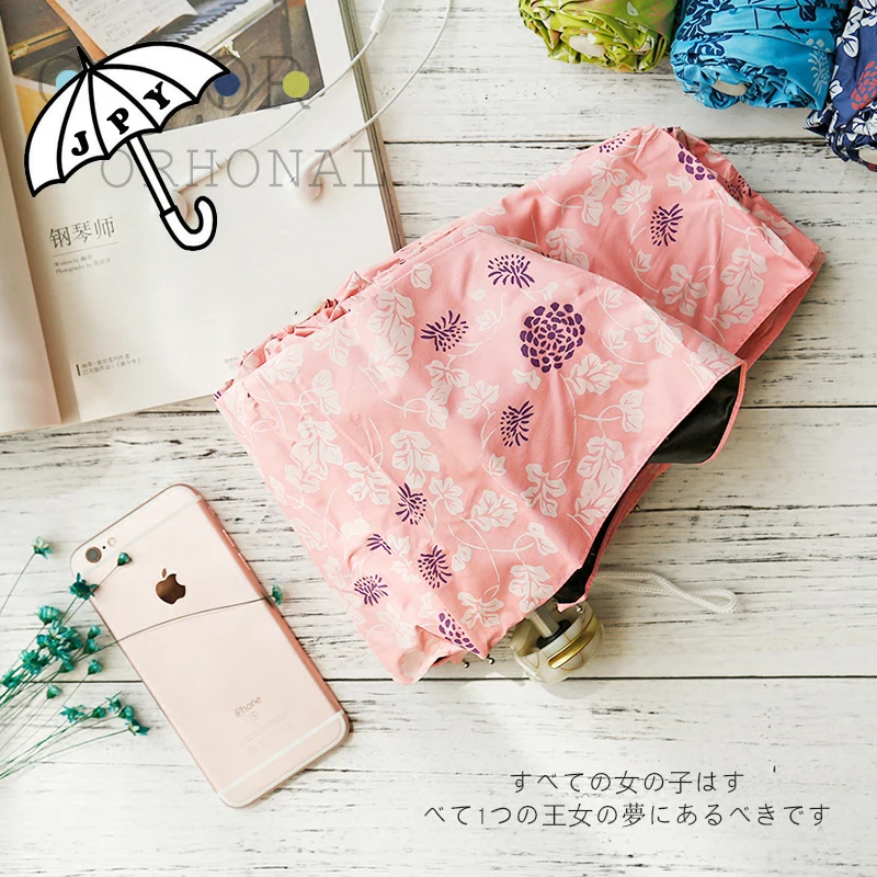 Japanese Flower Blossom 3-folding Umbrella Rain Women black coating anti-uv Sakura Flower print Umbrella Rain Tools Sun Parasol
Japanese Flower Blossom 3-folding Umbrella Rain Women black coating anti-uv Sakura Flower print Umbrella Rain Tools Sun Parasol