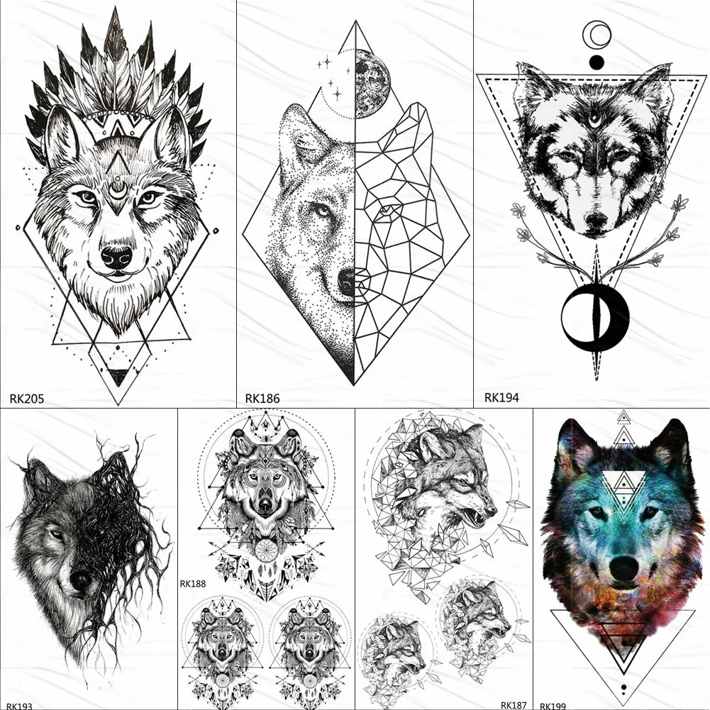 OMMGO India Wolf Totem Geometric Tribal Temporary Tattoos Sticker Triangle Black Fake Tattoo For Men Women Body Art Arm Tatoos
OMMGO India Wolf Totem Geometric Tribal Temporary Tattoos Sticker Triangle Black Fake Tattoo For Men Women Body Art Arm Tatoos