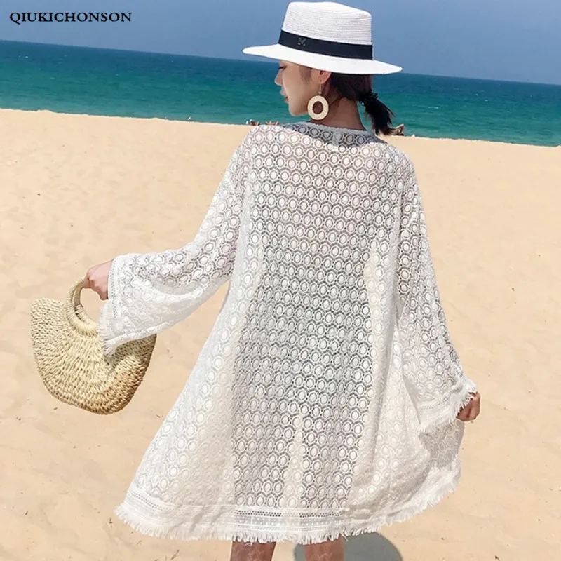 Women Long Summer Cardigan Lace Top Ladies Seven Sleeve Hollow Out Crochet Lace Polka Dot Blouse Sun-proof Bohemian Beach Kimono
Women Long Summer Cardigan Lace Top Ladies Seven Sleeve Hollow Out Crochet Lace Polka Dot Blouse Sun-proof Bohemian Beach Kimono