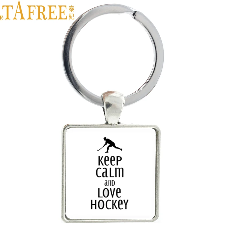 TAFREE novel trendy Hockey sports keychain keep calm and love hockey square keyring exquisite handmade glass metal jewelry NW519
TAFREE novel trendy Hockey sports keychain keep calm and love hockey square keyring exquisite handmade glass metal jewelry NW519