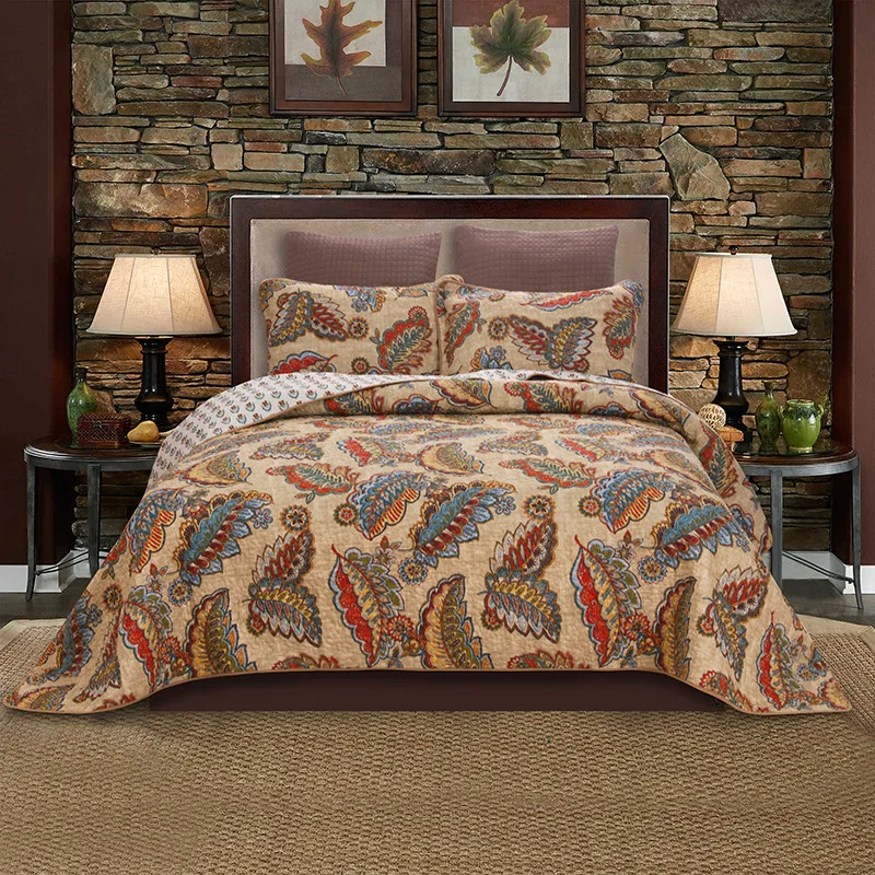 FAMVOTAR 100% Cotton Vintage Quilted Bedspread Set 3-Piece Tropical Foliage Reversible Quilt Set Queen Size Summer Bedspreads
FAMVOTAR 100% Cotton Vintage Quilted Bedspread Set 3-Piece Tropical Foliage Reversible Quilt Set Queen Size Summer Bedspreads