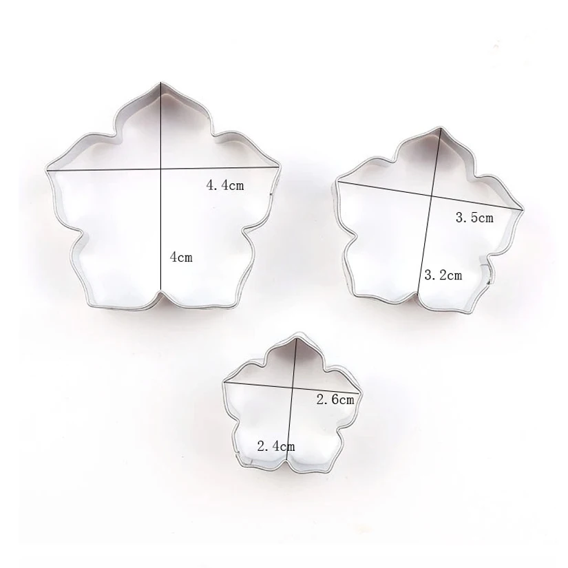 3 pcs/set Morning glory Cutters Set Stainless Steel Candy Biscuit Fondant Cookie Cutters Cake Decorating Tools
3 pcs/set Morning glory Cutters Set Stainless Steel Candy Biscuit Fondant Cookie Cutters Cake Decorating Tools