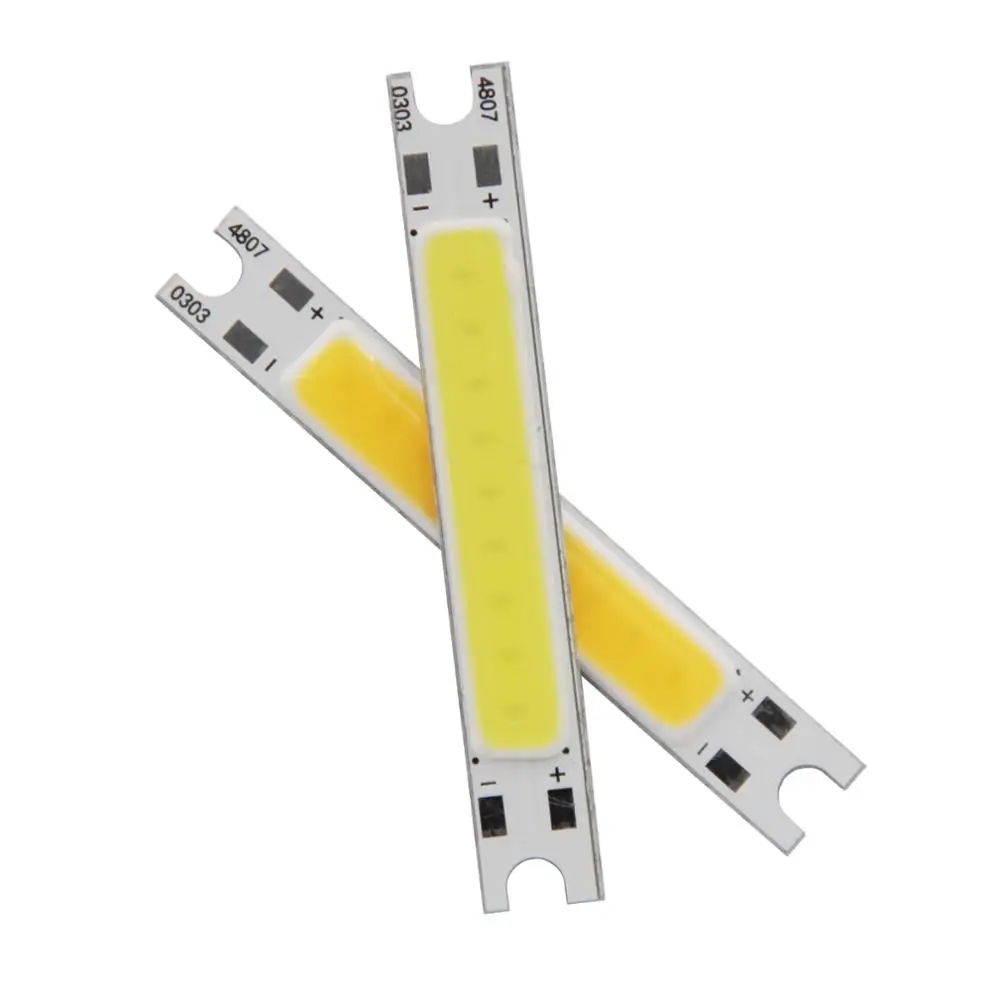 

10PCS promotion 48mm*7mm 3W DC 9V LED COB Strip Bulb Lamp Flip chip on board High lumen Light Source Module COB for Wall Lamp