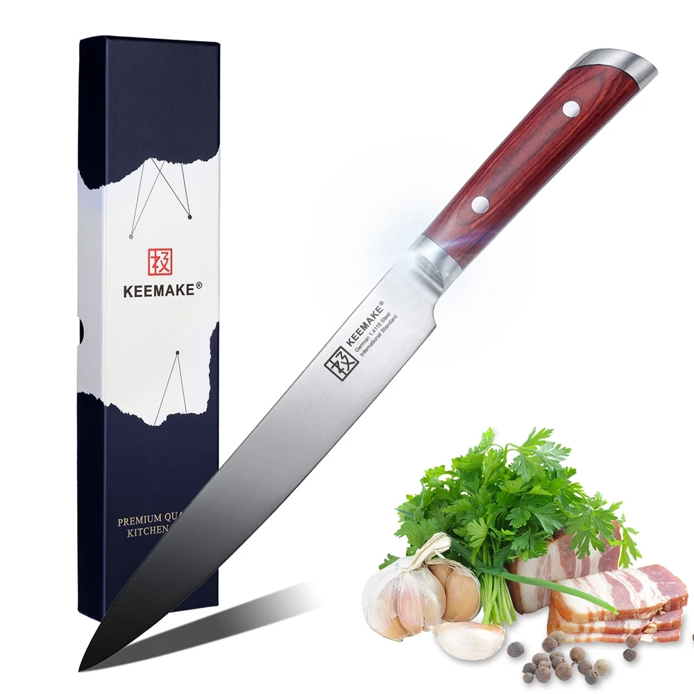 SUNNECKO 8" Slicing Knife Chef's Present German 1.4116 Steel Blade Kitchen Knives Color Wood Handle High-end Christmas Gift
SUNNECKO 8" Slicing Knife Chef's Present German 1.4116 Steel Blade Kitchen Knives Color Wood Handle High-end Christmas Gift