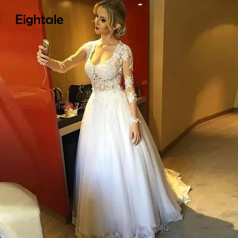 Wedding Dress Long Sleeve Hot Sales Elegant A-line Lace Beaded Scoop Cheap Illusion Back 2019 Bridal Dress Vestido De Noivas
Wedding Dress Long Sleeve Hot Sales Elegant A-line Lace Beaded Scoop Cheap Illusion Back 2019 Bridal Dress Vestido De Noivas
