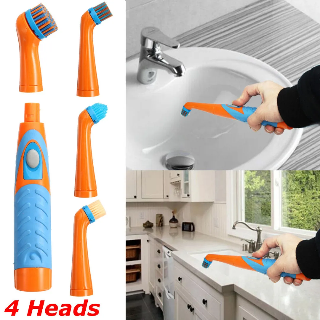 26CM Newest Super Sonic Scrubber Electric Cleaning Brush Household All Purpose W/4Heads Random Color
26CM Newest Super Sonic Scrubber Electric Cleaning Brush Household All Purpose W/4Heads Random Color