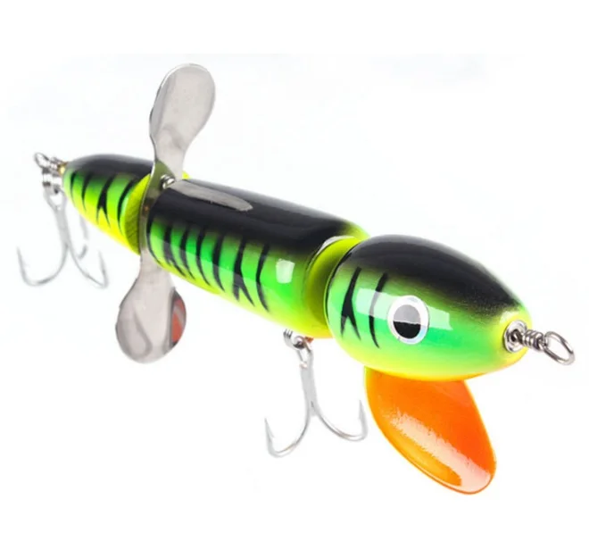 Three parts Rotating wooden lure bait for water surface drag fishing large size popper 90g 22cm
Three parts Rotating wooden lure bait for water surface drag fishing large size popper 90g 22cm