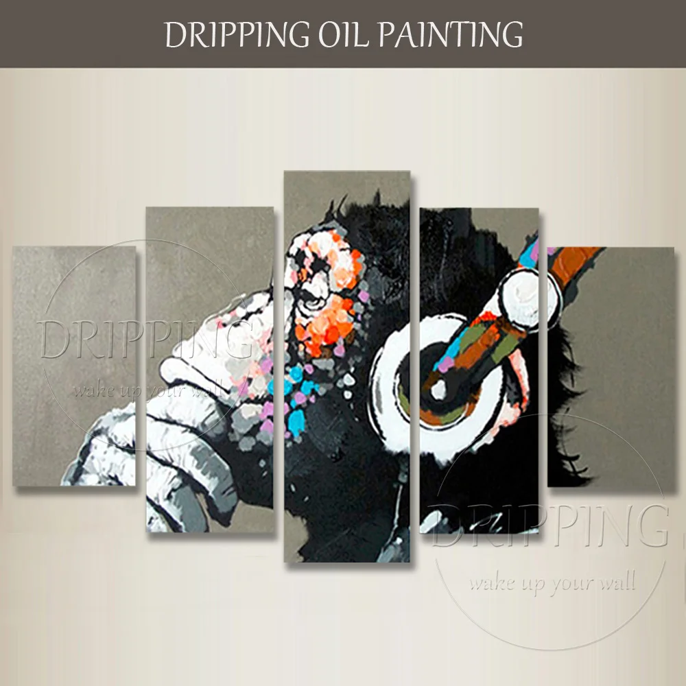 Hand-painted High Quality Canvas Art Monkey Oil Painting for Wall Decoration Palette Knife Animal Black Gorilla Acrylic Painting
Hand-painted High Quality Canvas Art Monkey Oil Painting for Wall Decoration Palette Knife Animal Black Gorilla Acrylic Painting