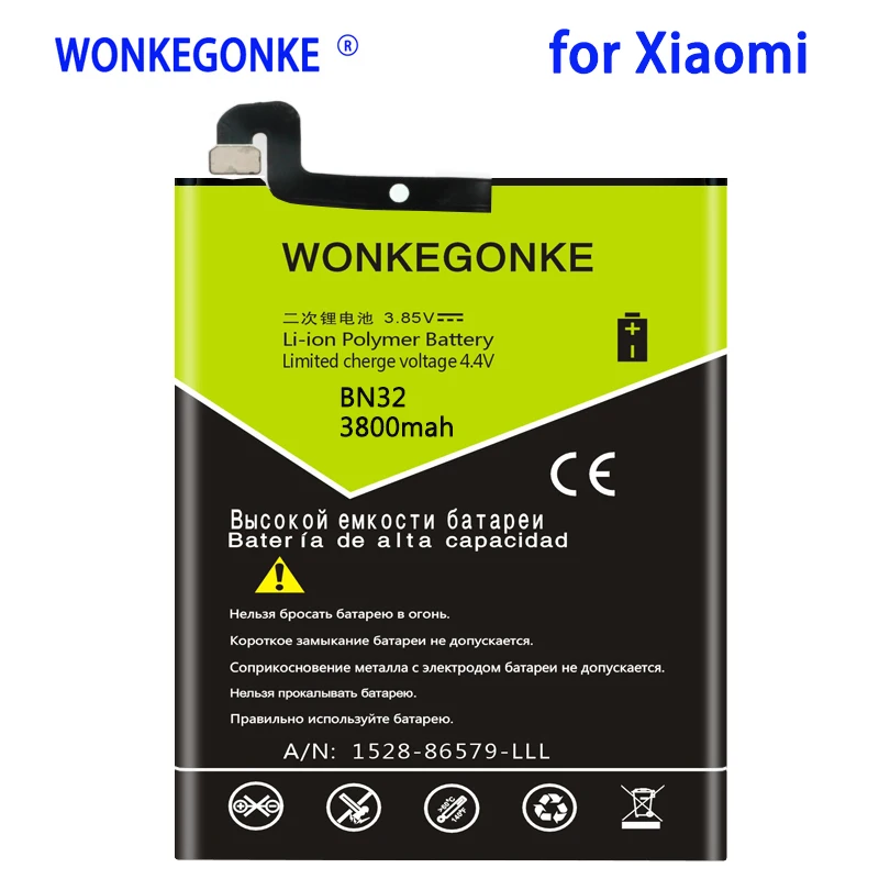 WONKEGONKE 3800mah BN32 Аккумулятор для Xiaomi Запасные Мобильный телефон батареи батарея
WONKEGONKE 3800mah BN32 Аккумулятор для Xiaomi Запасные Мобильный телефон батареи батарея