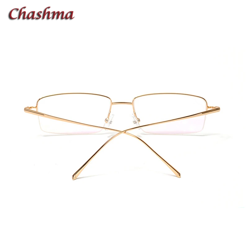

Chashma Half Rim Titanium Glasses Frame Luxurious Eyewear Men Fashion Simple Design Gold Eyeglass Glasses Frame Men