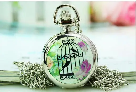 Factory prices good quality silver birdcage style pocket watches necklace children gift
Factory prices good quality silver birdcage style pocket watches necklace children gift