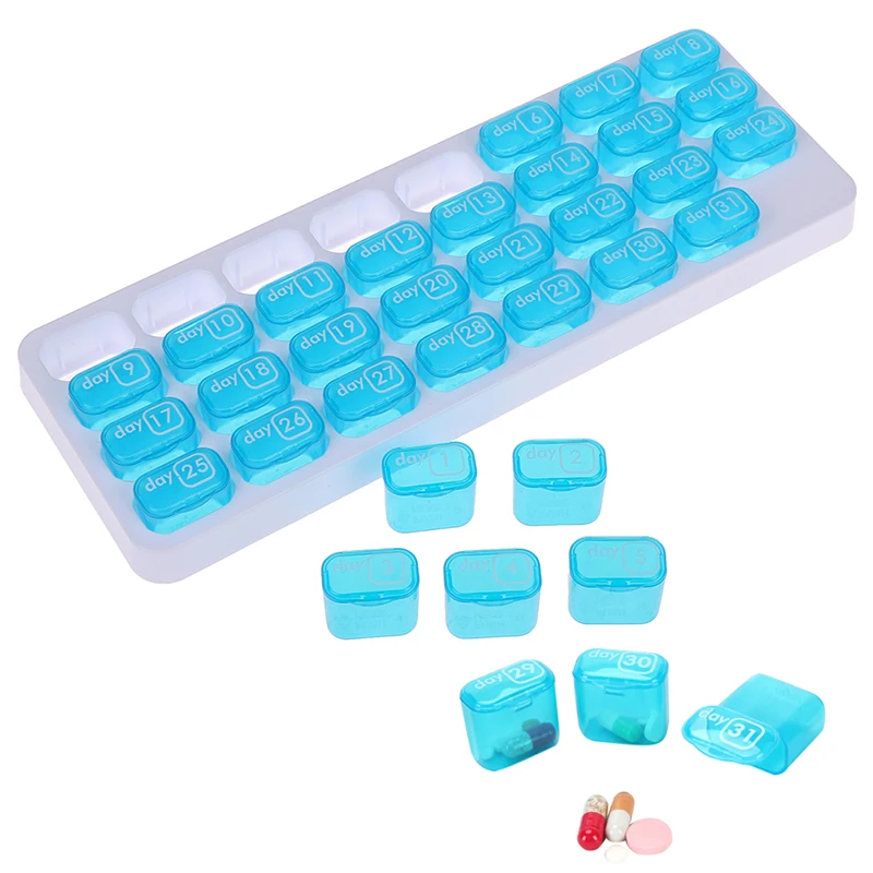 1PC 31 Days Weekly Tablet Pill Medicine Box Holder Storage Organizer Container Case Pill Box Splitters
1PC 31 Days Weekly Tablet Pill Medicine Box Holder Storage Organizer Container Case Pill Box Splitters