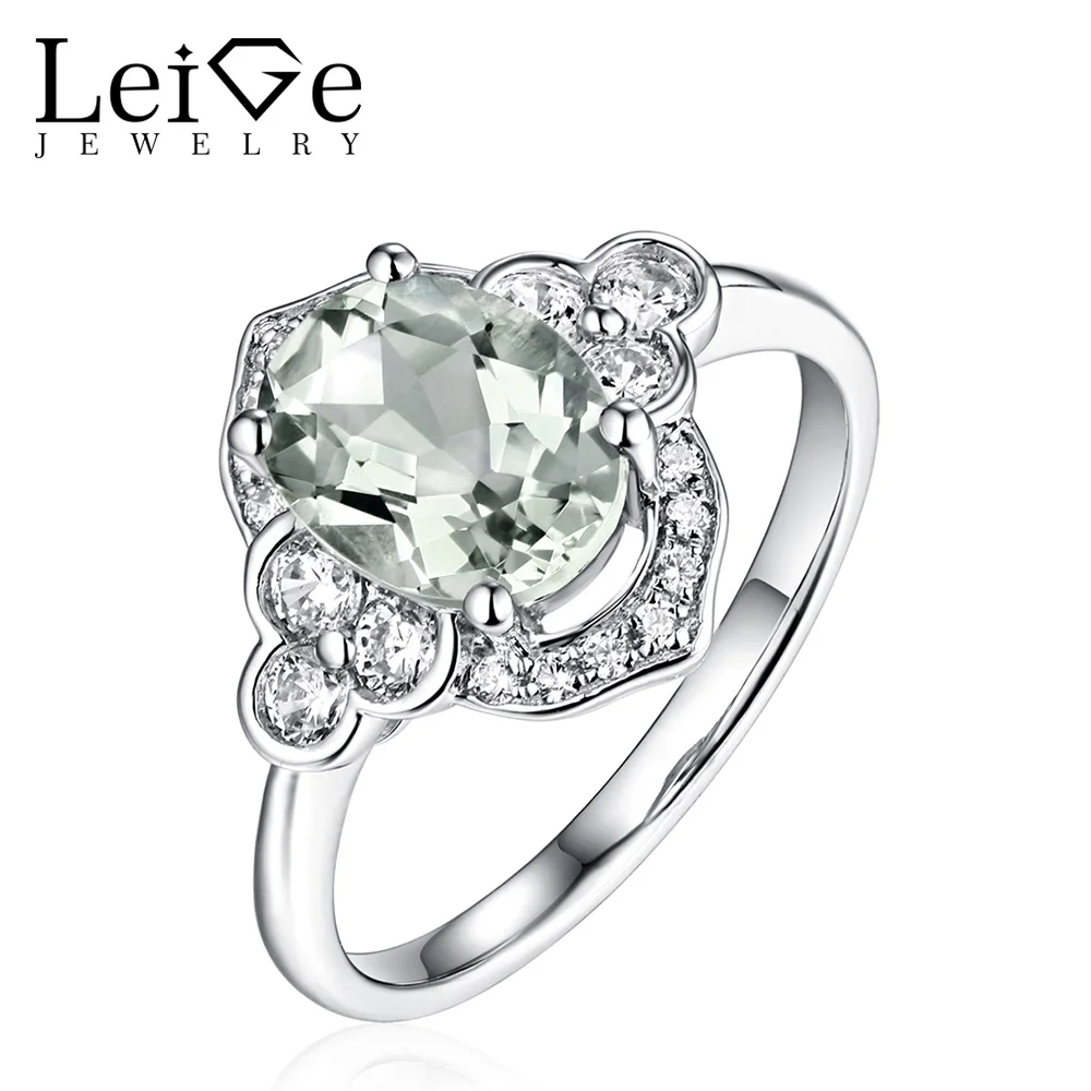 Leige Jewelry Natural Oval Cut Green Amethyst Gemstone Ring Sterling Silver Engagement Promise Ring for Women Anniversary Gift
Leige Jewelry Natural Oval Cut Green Amethyst Gemstone Ring Sterling Silver Engagement Promise Ring for Women Anniversary Gift