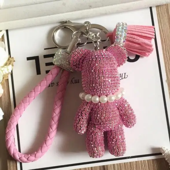 Bling Bling Pearl Full Rhinestones Gloomy Bear Keychain for Car and Bag Pendant Charm Keyring
Bling Bling Pearl Full Rhinestones Gloomy Bear Keychain for Car and Bag Pendant Charm Keyring