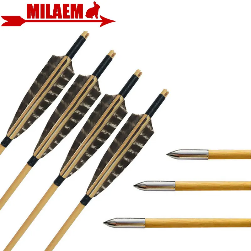 6/12pcs 31inch Archery Wooden Arrow 5inch Turkey Feather OD 8mm Fixed Broadhead Target Arrow Points Hunting Shooting Accessories
6/12pcs 31inch Archery Wooden Arrow 5inch Turkey Feather OD 8mm Fixed Broadhead Target Arrow Points Hunting Shooting Accessories