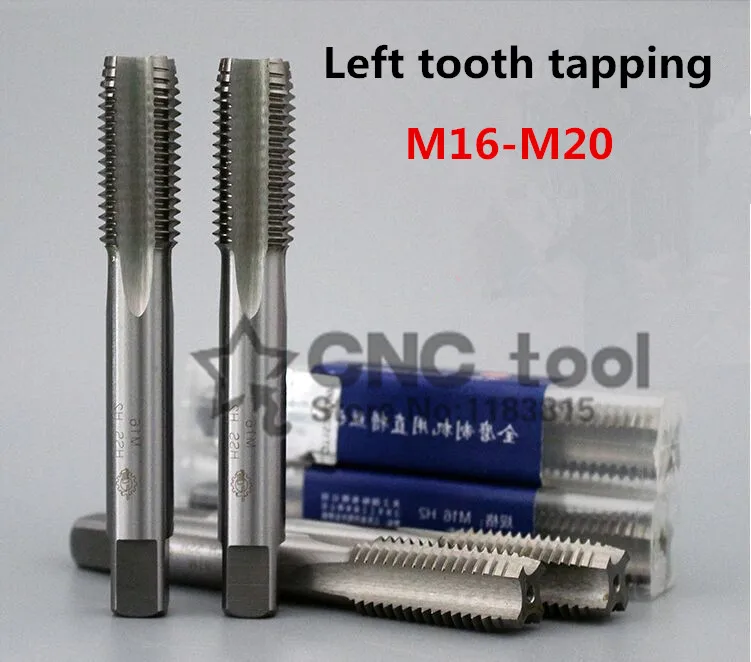 

Free delivery 1PCS M16~M20 high speed steel left tooth machine taps anti teeth straight fluted tap left-hand tap (M16/M18/M20)