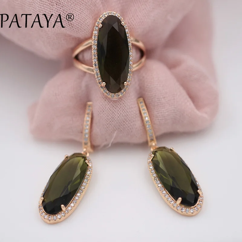 PATAYA New Women Wedding Vintage Jewelry 585 Rose Gold Trend Jewelry Sets 10 Colors Natural Zircon Oval Long Earrings Ring Set
PATAYA New Women Wedding Vintage Jewelry 585 Rose Gold Trend Jewelry Sets 10 Colors Natural Zircon Oval Long Earrings Ring Set