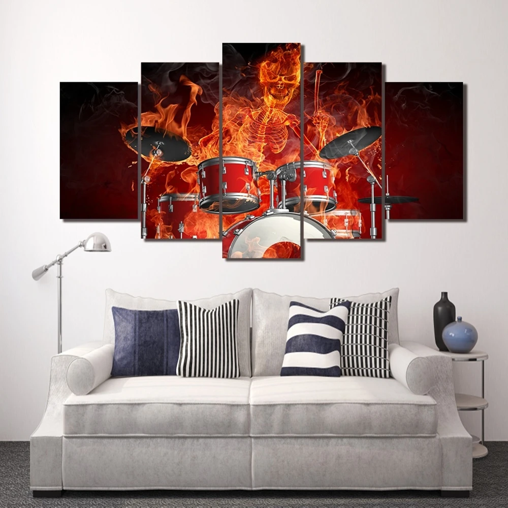 Home Decor Flame Skeleton Drummer Skull Drums Fire Poster Print Office Wall Art Abstract Picture for Living Room Wall Decor
Home Decor Flame Skeleton Drummer Skull Drums Fire Poster Print Office Wall Art Abstract Picture for Living Room Wall Decor
