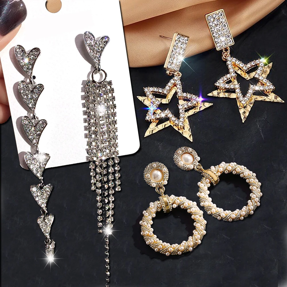 2021 Popular Long Tassel Crystal Rhinestone five-pointed star Earring Exquisite Pearl Earrings for Women Wedding Bride Jewelry
2021 Popular Long Tassel Crystal Rhinestone five-pointed star Earring Exquisite Pearl Earrings for Women Wedding Bride Jewelry