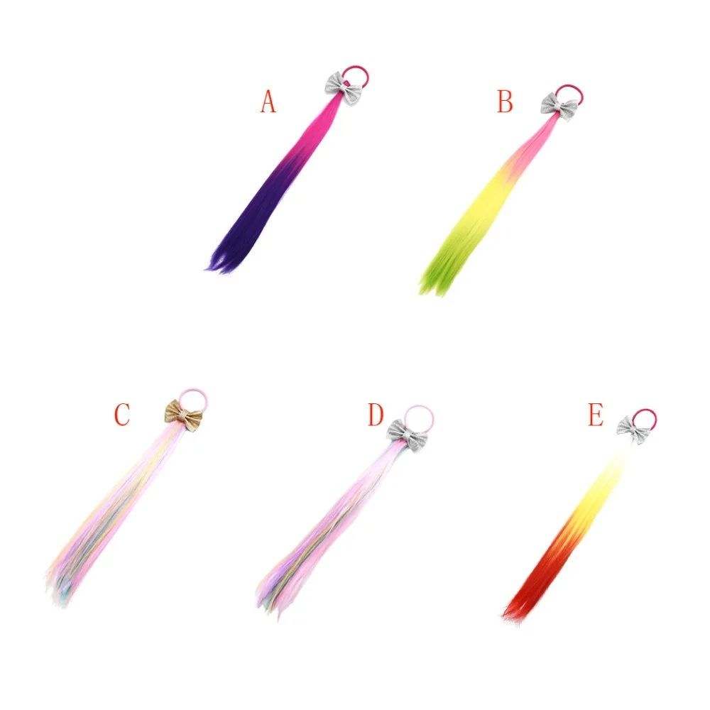 Children's False Elastic Hair Rope Rubber Band Ponytail Headband Girls Colorful Long Bow Gradient Wig Princess Hair Accessories
Children's False Elastic Hair Rope Rubber Band Ponytail Headband Girls Colorful Long Bow Gradient Wig Princess Hair Accessories