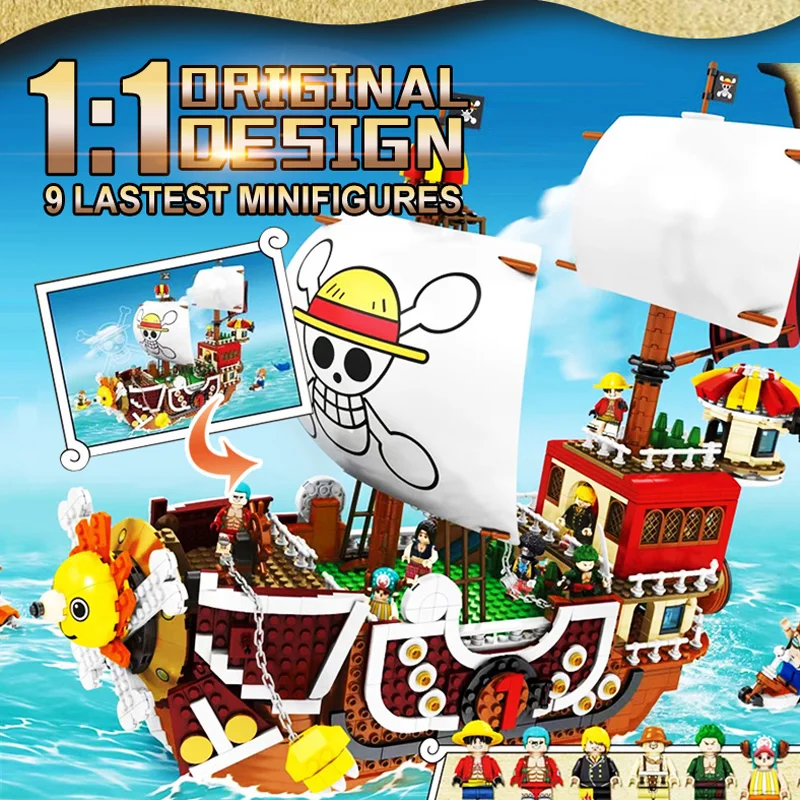 3D2Y один кусок тысяч playmobil Солнечный Пиратский корабль Lepinblocks Idea Figures Lepining DIY Techinc