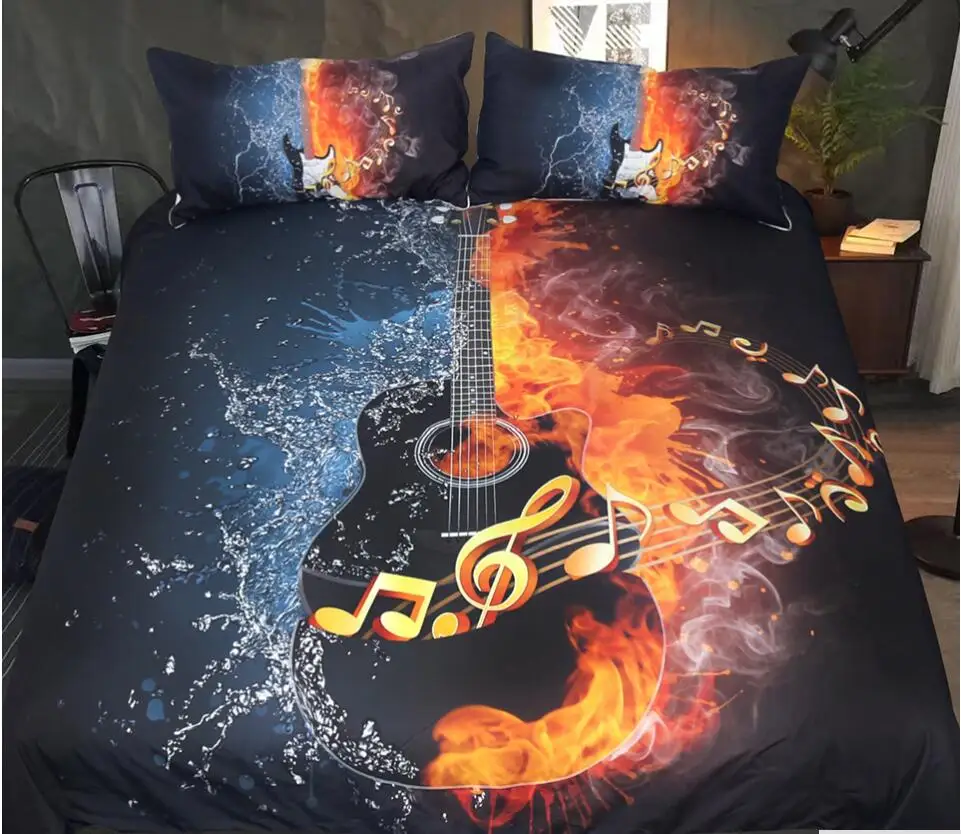 3D bedding sets And Water Guitar edding Set Printed Duvet Cover Set Music Youth Bedclothes 4-Piece Vivid Bed Cover Queen Bed
3D bedding sets And Water Guitar edding Set Printed Duvet Cover Set Music Youth Bedclothes 4-Piece Vivid Bed Cover Queen Bed
