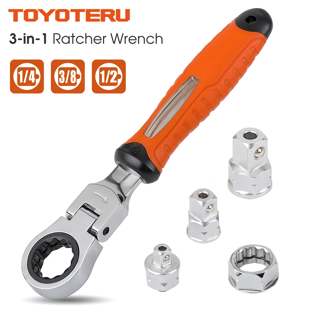 Регулируемый гаечный ключ с трещоткой 72 зубца 1/4 "3/8" 1/2 " регулируемый