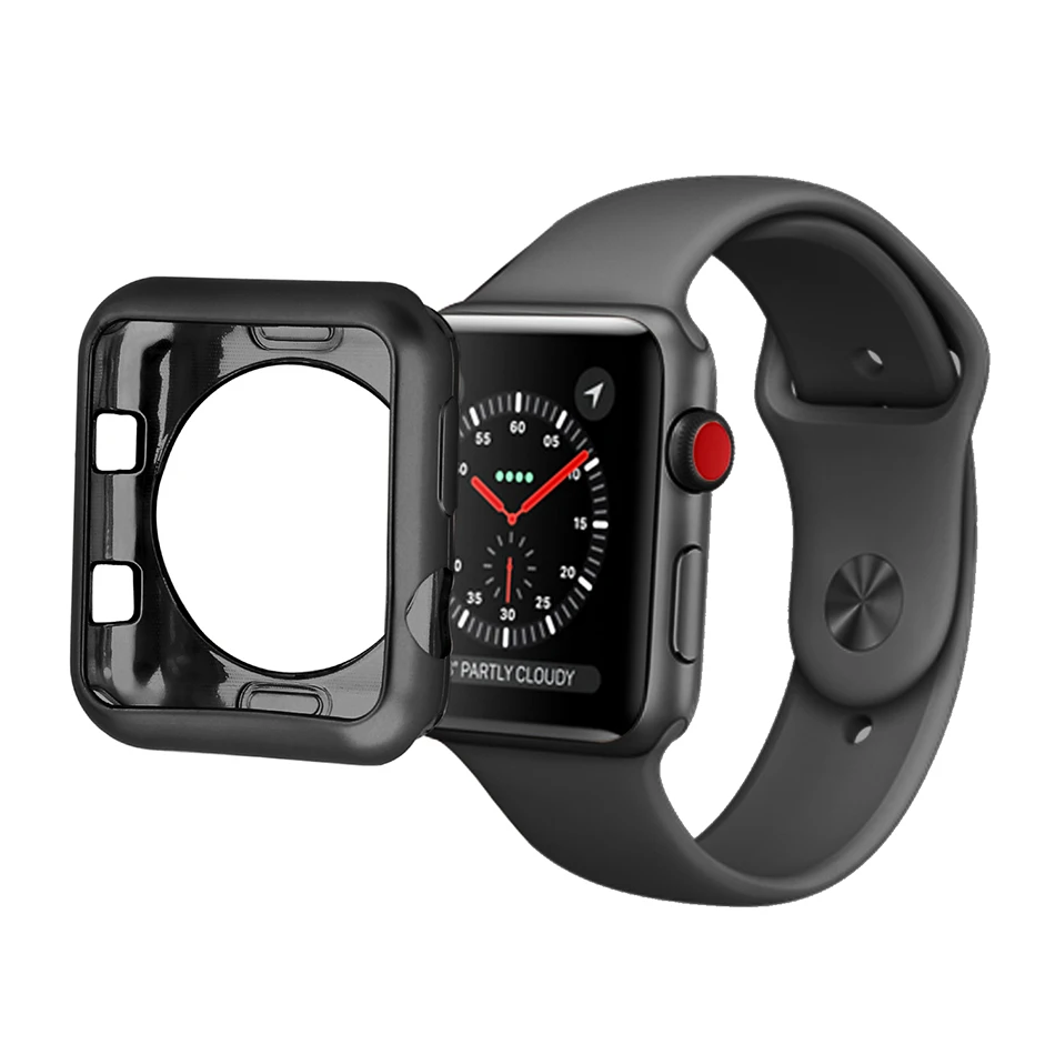 Фото Мягкий защитный чехол из ТПУ для Apple Watch serise 3 2 цветной - купить