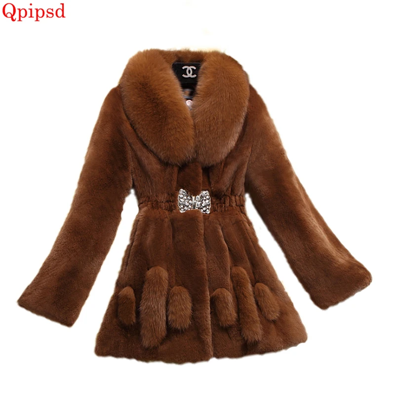 Plus Size 5XL 2020 Winter Women Whole Skin Rex Rabbit Fur Long Coat Female Fox Fur Collar Women High Quality Faux Fur Slim Coats
Plus Size 5XL 2020 Winter Women Whole Skin Rex Rabbit Fur Long Coat Female Fox Fur Collar Women High Quality Faux Fur Slim Coats