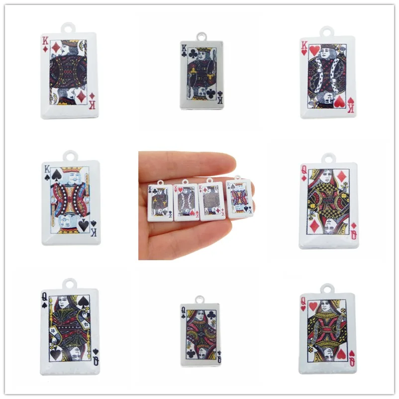 10PCS King Queen Poker Card Pendant Milky White Plated Zinc Alloy Little Charm DIY Unique Charms King Queen Poker DIY
10PCS King Queen Poker Card Pendant Milky White Plated Zinc Alloy Little Charm DIY Unique Charms King Queen Poker DIY