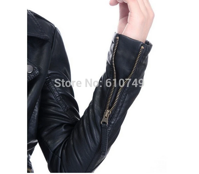 Женская зимняя мотоциклетная кожаная куртка пальто S-XXL 5 размеров короткая