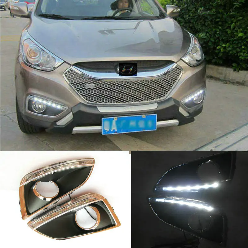 Светодиодные дневные ходовые огни для Hyundai IX35 2010-2013 DRL водонепроницаемая