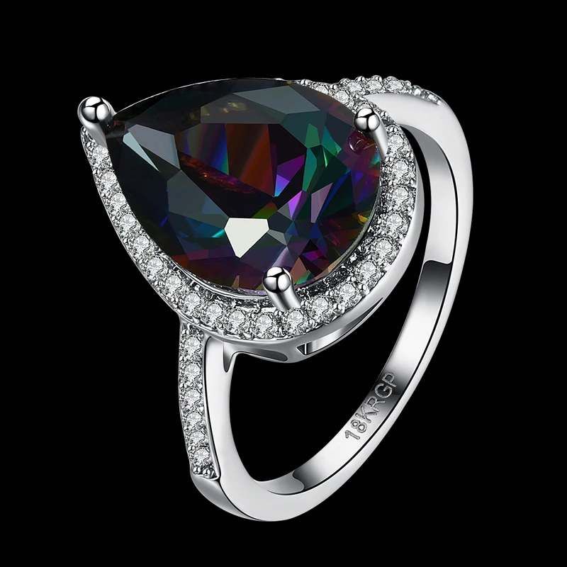 Water Drop Ring Silver Color Overlay Rainbow Mystic Cubic Zirconia Rings For Women Anniversary Jewellery Size 6 7 8 AR2038
Water Drop Ring Silver Color Overlay Rainbow Mystic Cubic Zirconia Rings For Women Anniversary Jewellery Size 6 7 8 AR2038