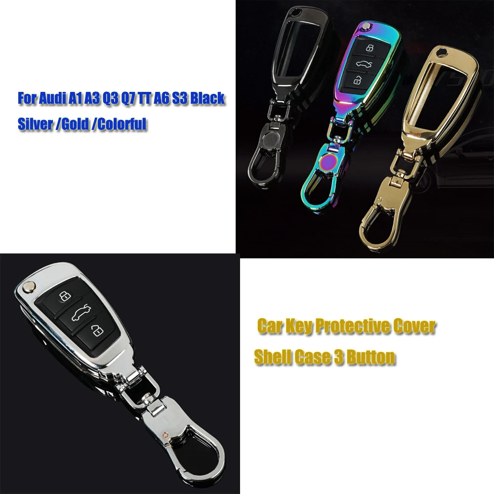 Zinc Alloy Car Key Protective Cover Shell Case 3 Button for Audi A1 A3 Q3 Q7 TT A6 S3 Black /Silver /Gold /Colorful
Zinc Alloy Car Key Protective Cover Shell Case 3 Button for Audi A1 A3 Q3 Q7 TT A6 S3 Black /Silver /Gold /Colorful