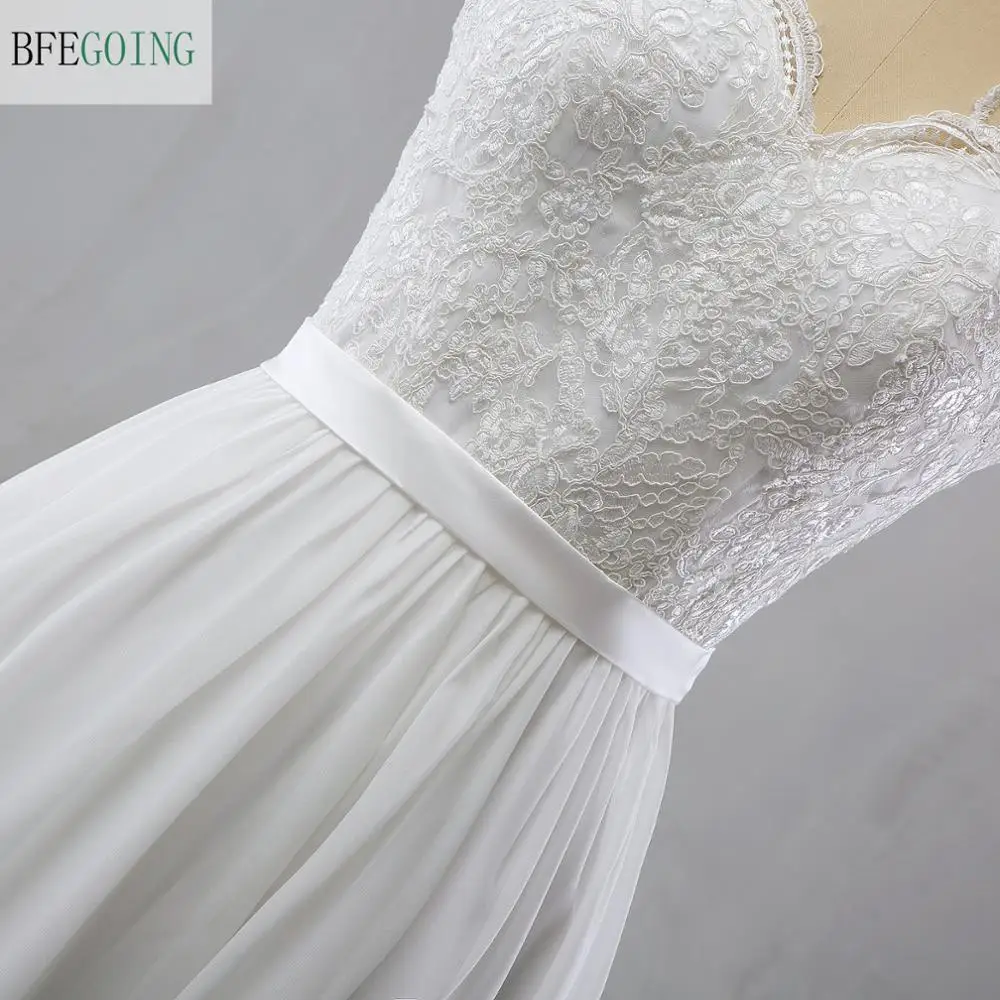 White Lace Chiffon Sleeveless V-Neck Floor-Length A-line Wedding dresses Court Train Bridal Gown Custom made
White Lace Chiffon Sleeveless V-Neck Floor-Length A-line Wedding dresses Court Train Bridal Gown Custom made