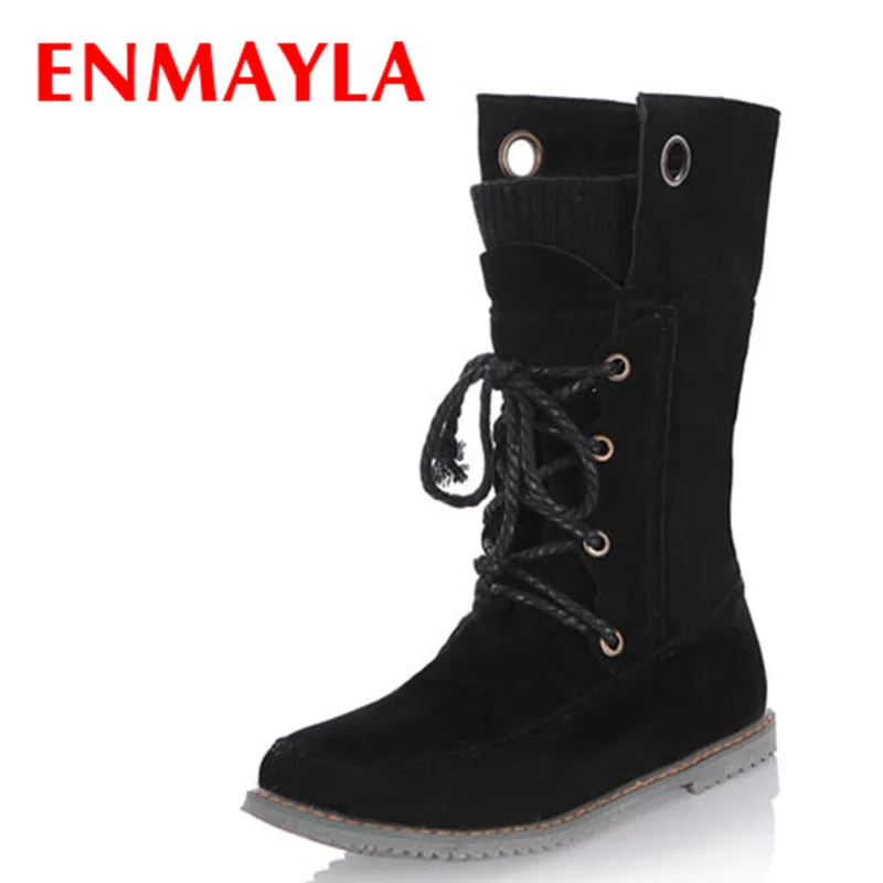 ENMAYLA Size 43 Flock Flats Lace-up Boots Shoes for Women Slip on Half Boots Autumn Confortable Shoes Woman Round Toe Mid-Calf
ENMAYLA Size 43 Flock Flats Lace-up Boots Shoes for Women Slip on Half Boots Autumn Confortable Shoes Woman Round Toe Mid-Calf