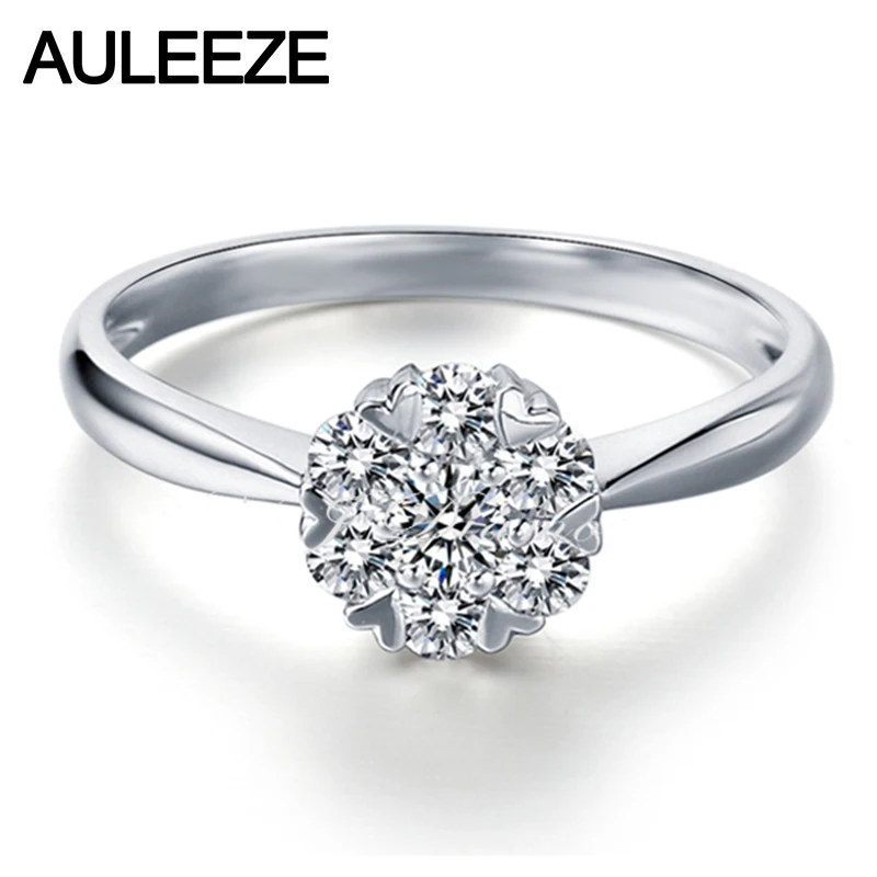 AULEEZE Snowflake Halo Heart Prong 0.25cttw Natural Diamond Real 18K White Gold Engagement Rings For Women Wedding Jewelry
AULEEZE Snowflake Halo Heart Prong 0.25cttw Natural Diamond Real 18K White Gold Engagement Rings For Women Wedding Jewelry