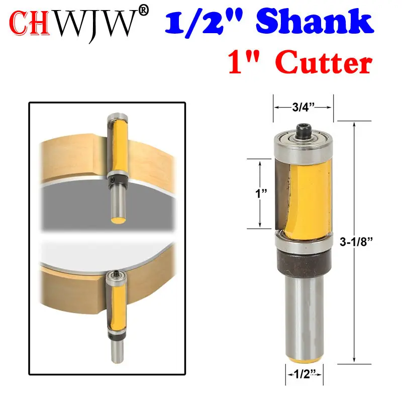 1Pc 1/2" Shank Flush Trim Router Bit Top & Bottom Bearing-1"H X 3/4"W For Woodworking Cutting Tool
1Pc 1/2" Shank Flush Trim Router Bit Top & Bottom Bearing-1"H X 3/4"W For Woodworking Cutting Tool